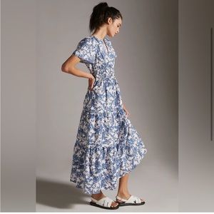 NWOT Anthropology Maeve The Somerset Dress Ivory Printed Size Medium